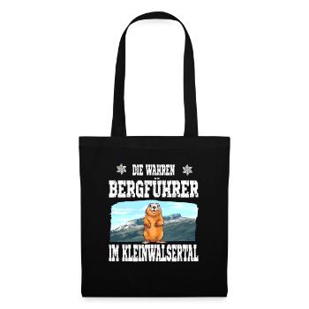 Die wahren Bergführer Kleinwalsertal Murmeltier - Stoffbeutel - Schwarz - Vorne