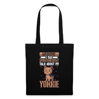 Amoureux du Yorkshire Terrier - Sac en tissu - noir - Devant