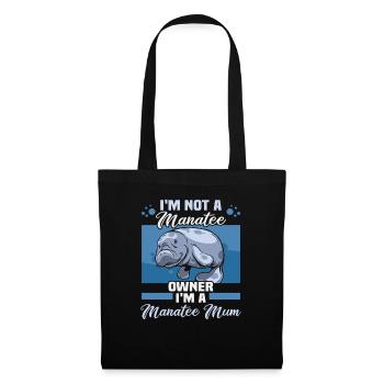 Cold Nose Warm Heart Manatee chubby manatee - Tote Bag - black - Front