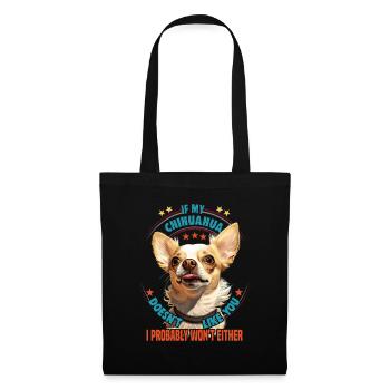 Chien disant Chihuahua Design pour les amoureux des chiens - Sac en tissu - noir - Devant