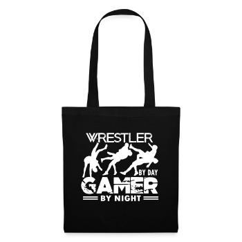 Wrestling Wrestler By Day Gamer By Night - Tote Bag - black - Front