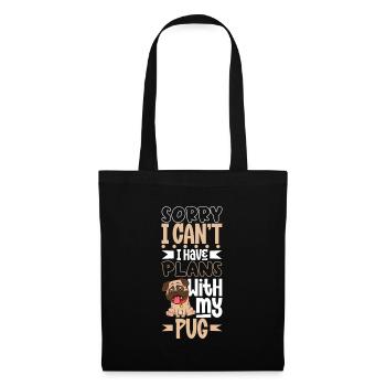Plans avec mon carlin - Sac en tissu - noir - Devant