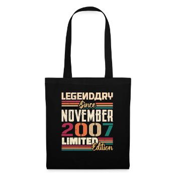 Légendaire depuis novembre 2007 - Cadeau 2007 - Sac en tissu - noir - Devant