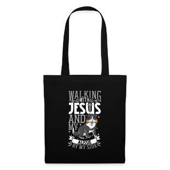 Jesus and dog - Australian Shepherd - Tote Bag - black - Front