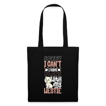 Projets avec mon West Highland Terrier - Sac en tissu - noir - Devant