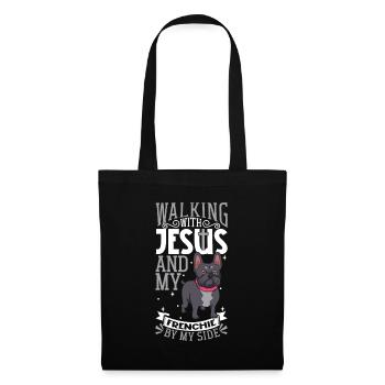 Jesus and Dog - French Bulldog - Tote Bag - black - Front
