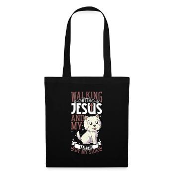 Jesus and Dog - West Highland Terrier - Tote Bag - black - Front