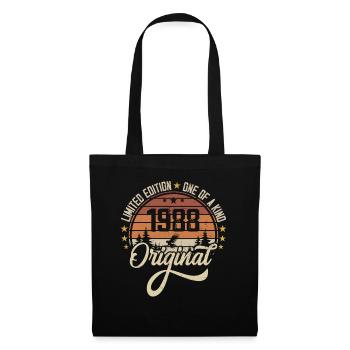 1988 Vintage Jahrgang Retro Geburtstag Geschenk - Stoffbeutel - Schwarz - Vorne