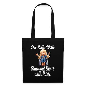 She Rolls With Grace and Shines With Pride - Stoffbeutel - Schwarz - Vorne