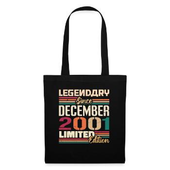 Legendary since December 2001 Vintage December 2001 - Tote Bag - black - Front