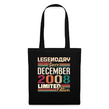 Legendary since December 2008 Vintage December 2008 - Tote Bag - black - Front