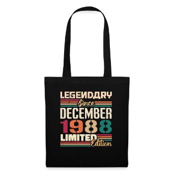 Legendary since December 1988 Vintage December 1988 - Tote Bag - black - Front