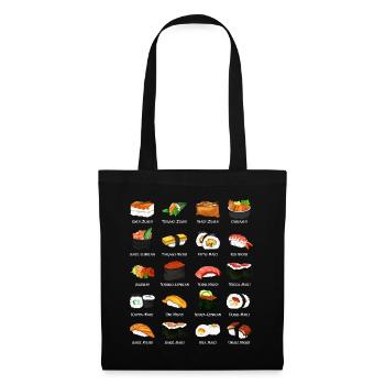 Viele Sushi Zubereitungen - Arten von Sushi - Stoffbeutel - Schwarz - Vorne