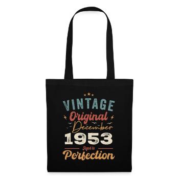 Vintage Geburtstag - Dezember 1953 - Geschenkidee - Stoffbeutel - Schwarz - Vorne