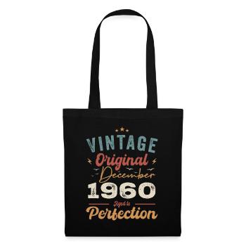 Vintage Geburtstag - Dezember 1960 - Geschenkidee - Stoffbeutel - Schwarz - Vorne