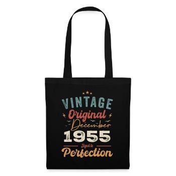 Vintage Geburtstag - Dezember 1955 - Geschenkidee - Stoffbeutel - Schwarz - Vorne