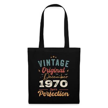 Vintage Geburtstag - Dezember 1970 - Geschenkidee - Stoffbeutel - Schwarz - Vorne
