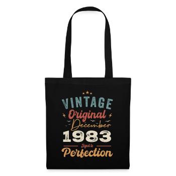 Vintage Geburtstag - Dezember 1983 - Geschenkidee - Stoffbeutel - Schwarz - Vorne