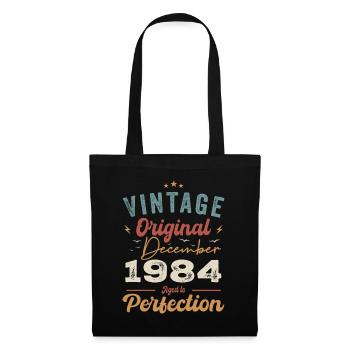 Vintage Birthday - December 1984 - Gift Idea - Tote Bag - black - Front