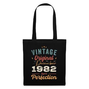Vintage Geburtstag - Dezember 1982 - Geschenkidee - Stoffbeutel - Schwarz - Vorne