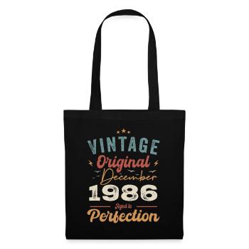 Vintage Geburtstag - Dezember 1986 - Geschenkidee - Stoffbeutel - Schwarz - Vorne