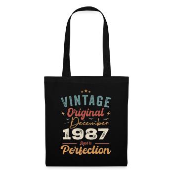 Vintage Geburtstag - Dezember 1987 - Geschenkidee - Stoffbeutel - Schwarz - Vorne