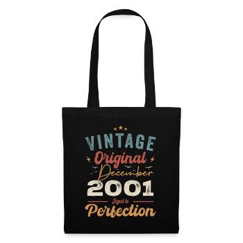 Vintage Geburtstag - Dezember 2001 - Geschenkidee - Stoffbeutel - Schwarz - Vorne