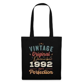 Vintage Geburtstag - Dezember 1992 - Geschenkidee - Stoffbeutel - Schwarz - Vorne