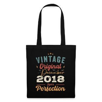 Vintage Birthday - December 2018 - Gift Idea - Tote Bag - black - Front