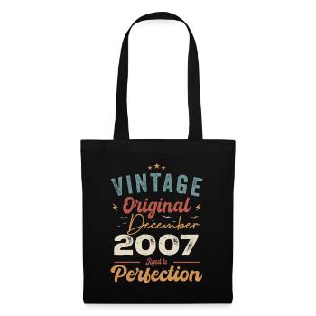 Vintage Geburtstag - Dezember 2007 - Geschenkidee - Stoffbeutel - Schwarz - Vorne