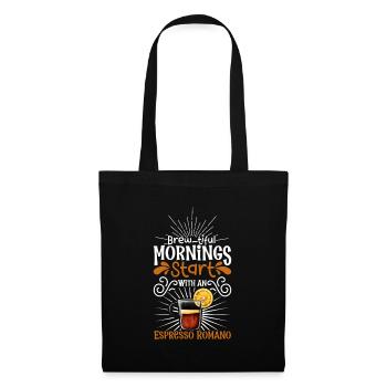 Good morning with Espresso Romano - Tote Bag - black - Front
