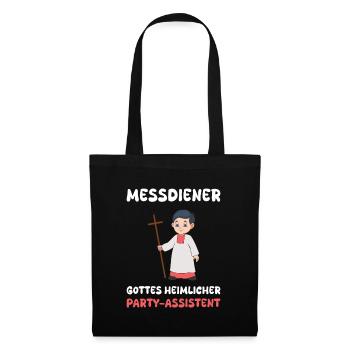 Ministrant Messdienerin Messdiener - Stoffbeutel - Schwarz - Vorne