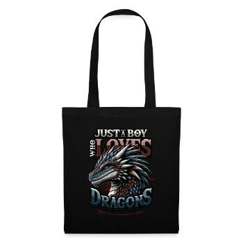 Juste un garçon qui aime les dragons - Boys Dragons - Sac en tissu - noir - Devant