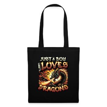 Juste un garçon qui aime les dragons - Boys Dragons - Sac en tissu - noir - Devant