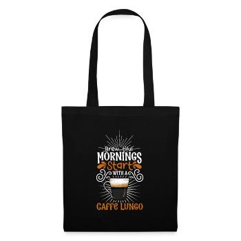 Guten Morgen mit Caffè Lungo - Stoffbeutel - Schwarz - Vorne