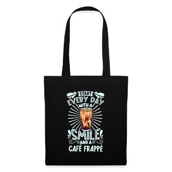 Souriez avec Café Frappé - Sac en tissu - noir - Devant