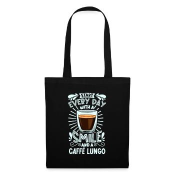 Lächeln mit Caffè Lungo - Stoffbeutel - Schwarz - Vorne