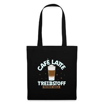 Mein Treibstoff ist Caffè Latte - Stoffbeutel - Schwarz - Vorne