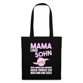 Mama Und Sohn - Stoffbeutel - Schwarz - Vorne