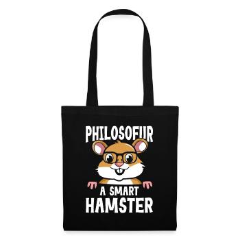Philosofur a Smart Hamster - Stoffbeutel - Schwarz - Vorne