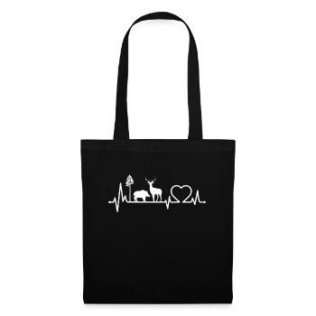 Chasseur Chasse Battement de cœur Sanglier Cerf - Sac en tissu - noir - Devant