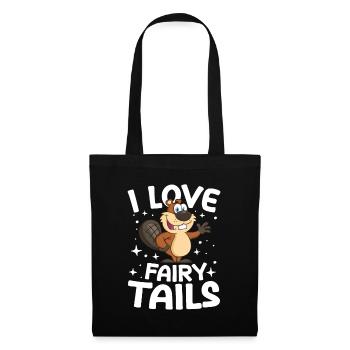 I Love Fairy Tails Biber - Stoffbeutel - Schwarz - Vorne