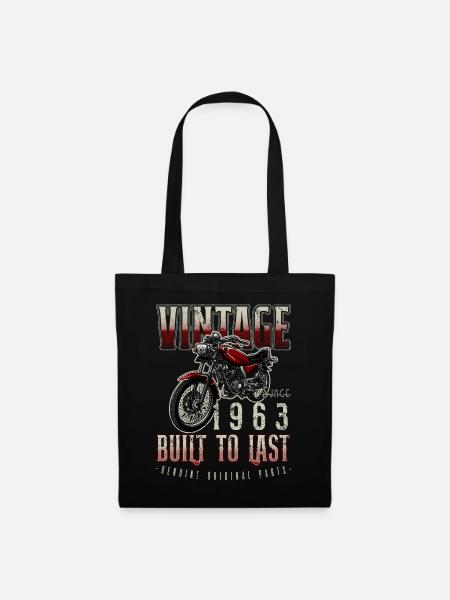 Vintage Motorrad Biker Motorrad Geburtstag 1963 - Stoffbeutel - Schwarz