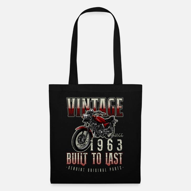 Vintage Motorrad Biker Motorrad Geburtstag 1963 - Stoffbeutel - Schwarz