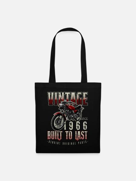 Vintage Motorcycle Bikers Motorbike Birthday 1966 - Tote Bag - black
