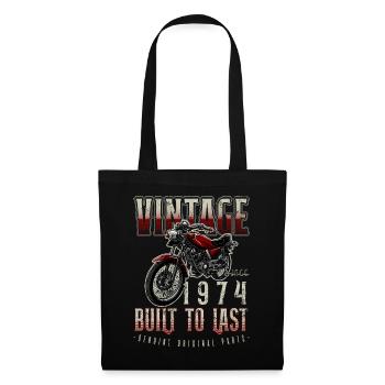 Vintage Motorcycle Bikers Motorbike Birthday 1974 - Tote Bag - black - Front