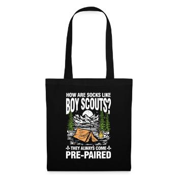 How Are Socks Like Boy Scouts Pre-Paired - Stoffbeutel - Schwarz - Vorne