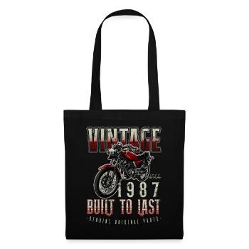 Vintage Motorrad Biker Motorrad Geburtstag 1987 - Stoffbeutel - Schwarz - Vorne