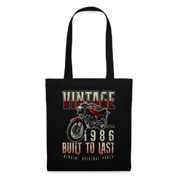 Vintage Motorrad Biker Motorrad Geburtstag 1986 - Stoffbeutel - Schwarz - Vorne