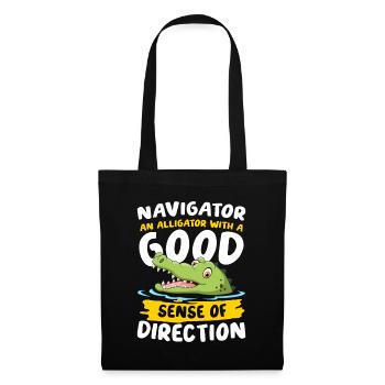 Navigator Alligator Good Sense Of Direction - Stoffbeutel - Schwarz - Vorne